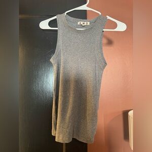 AMO Charcoal Ribbed Tank Top